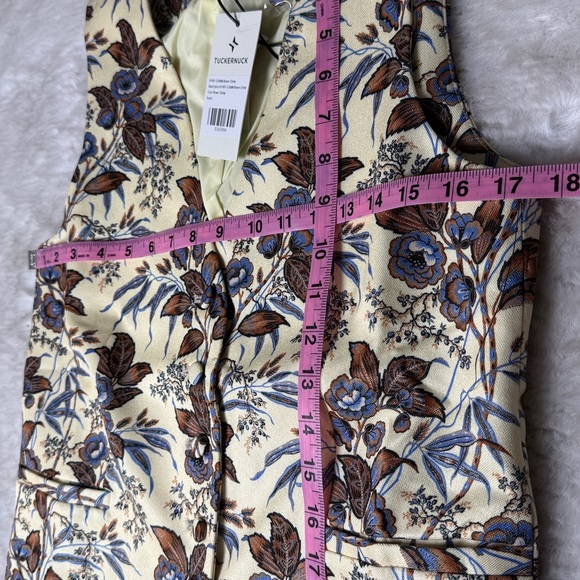 Tuckernuck Montrose Chintz Martine Vest SM Floral ButterYellow Spring Preppy NEW - Picture 15 of 17